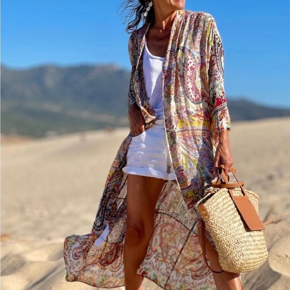 Zara Multicolor Paisley Swim Cover-Up NWOT